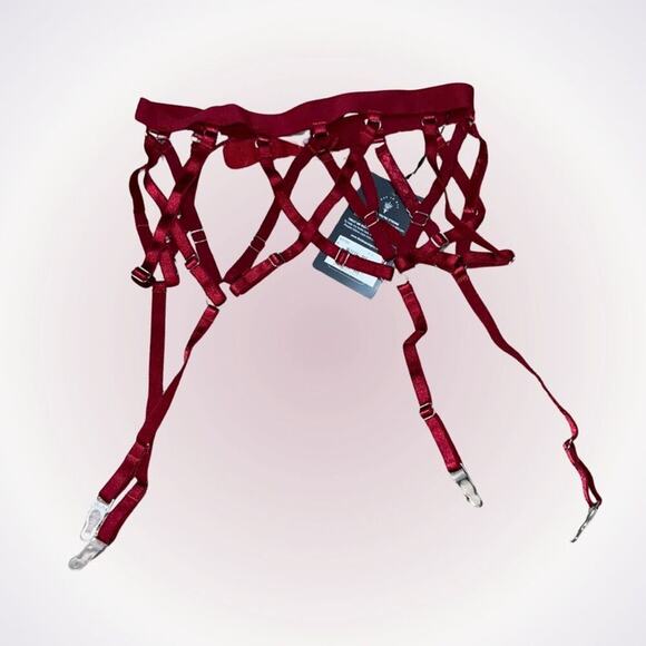Thistle and Spire red crossed garter belt | Sz S, NWT - Picture 1 of 6